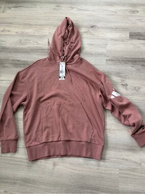 adidas Dusty Rose Hoodie with Logo Tag